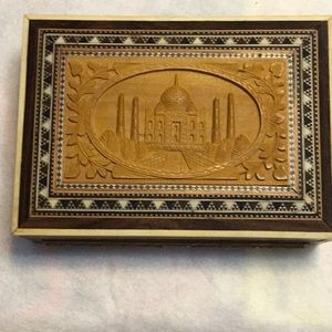 Inlaid Olive Wood-hand carving on top & sides